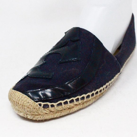 TORY BURCH #41505 Navy Lonnie Canvas Flat Espadrilles (US 8 EU 38) - Picture 3 of 9